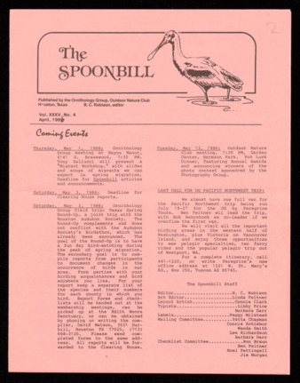 The Spoonbill, Vol. 35, No. 4, April 1986