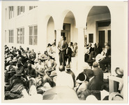 Opening ceremonies of the Houston Negro Hospital, entrance view