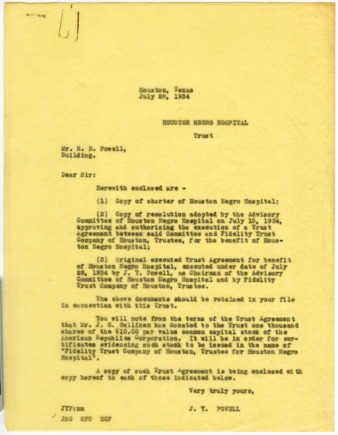 Letter from J. Y. Powell to R. E. Powell, 1934 July 28