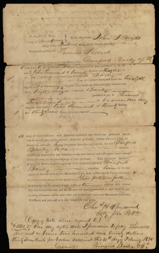 Printed and manuscript broadside petition