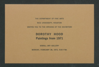 Dorothy Hood: Paintings from 1971
