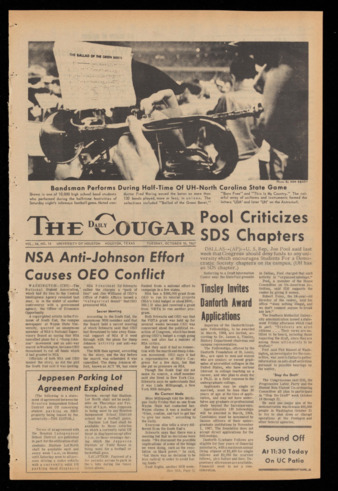 The Daily Cougar. Vol. 34, No. 14, October 10, 1967.
