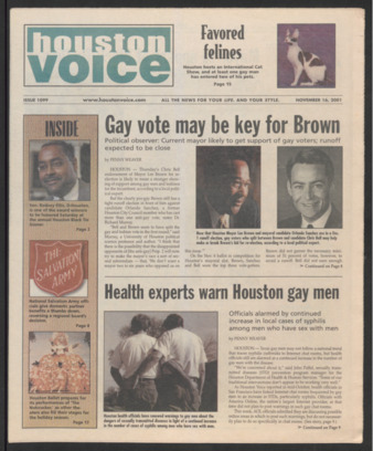 Houston Voice, No. 1099, November 16, 2001