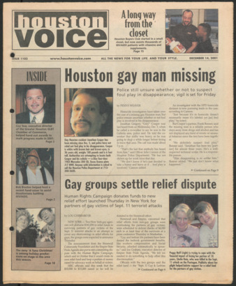 Houston Voice, No. 1103, December 14, 2001