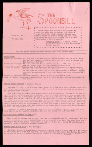 The Spoonbill, Vol. 14, No. 7, November 1965