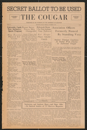 The Cougar, Vol. 4, No. 2, October 8, 1937