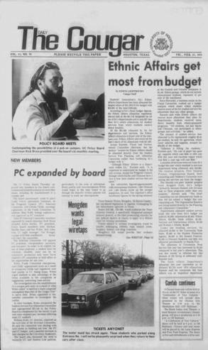The Daily Cougar. Vol. 41, No. 74, February 21, 1975.