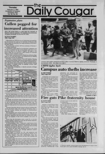 The Daily Cougar. Vol. 50, No. 64, February 2, 1984.
