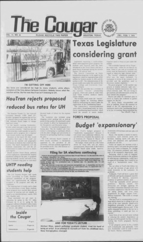 The Daily Cougar. Vol. 41, No. 66, February 7, 1975.