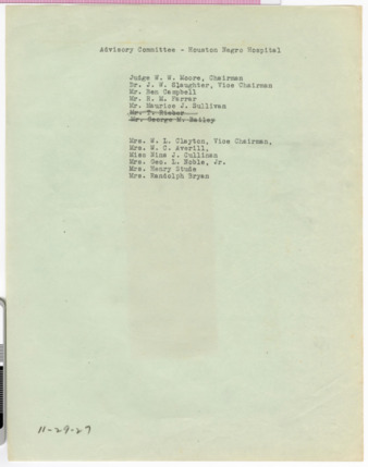 Document listing Advisory Committee members