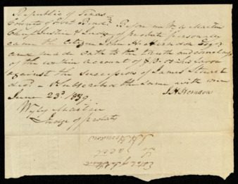 Judgment against the estate of James Stuart