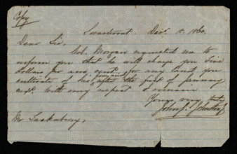 Letter from John J. Johnson, Jr. to Mr. Taskaberry stating rental charge for the cultivation of land