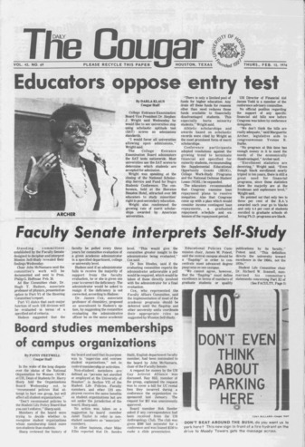 The Daily Cougar. Vol. 42, No. 69, February 12, 1976.
