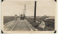 Crew repairing track at Texas City junction