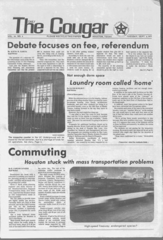 The Daily Cougar. Vol. 44, No. 6, September 6, 1977.