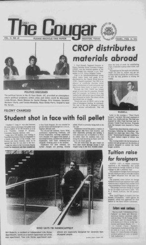 The Daily Cougar. Vol. 41, No. 69, February 13, 1975.