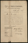 Certificate of Examination, G. W. Scott