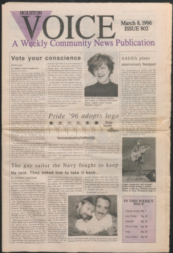 Houston Voice, No. 802, March 8, 1996