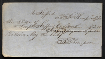 Tuition bill for Joseph Stafford for one month of schooling for $2