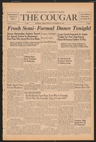The Cougar, Vol. 6, No. 9, November 24, 1939