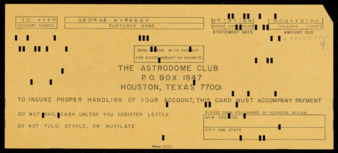 Astrodome Club payment card