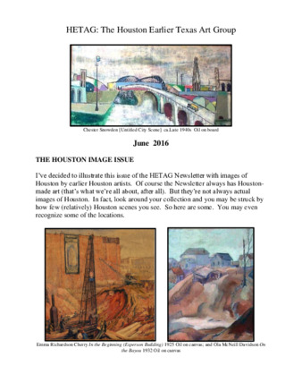 HETAG: The Houston Earlier Texas Art Group Newsletter, No. 4, June 2016