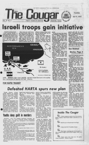 The Daily Cougar. Vol. 40, No. 21, October 9, 1973.