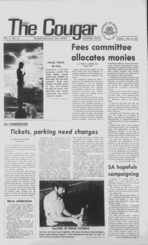 The Daily Cougar. Vol. 41, No. 73, February 20, 1975.