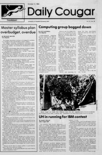 The Daily Cougar. Vol. 51, No. 26, October 11, 1984.