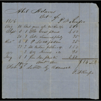 Receipt for items purchased from P. A. Renfro