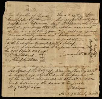 Bill from Samuel Steddum to David Kenley