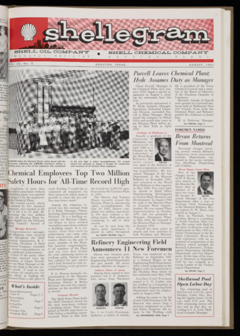 Shellegram, Vol. 26, No. 8, August 1961