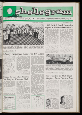 Shellegram, Vol. 26, No. 9, September 1961