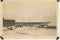 Completed trestle crossing demolished portion of causeway