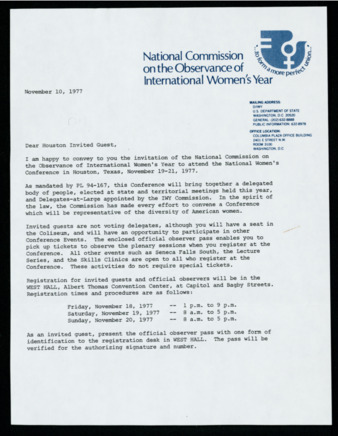 Letter from Gloria D. Scott to Marjorie Randal, 1977 November 10