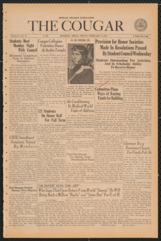 The Cougar, Vol. 6, No. 17, February 9, 1940