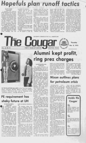 The Daily Cougar. Vol. 40, No. 39, November 8, 1973.