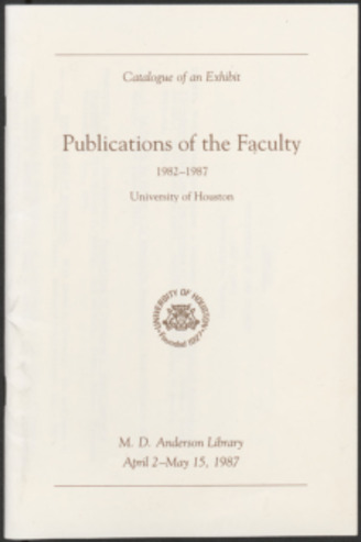 Publications of the Faculty exhibit catalog