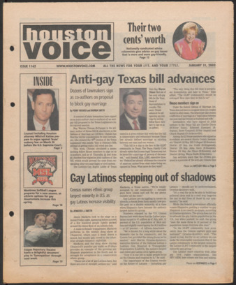 Houston Voice, No. 1162, January 31, 2003