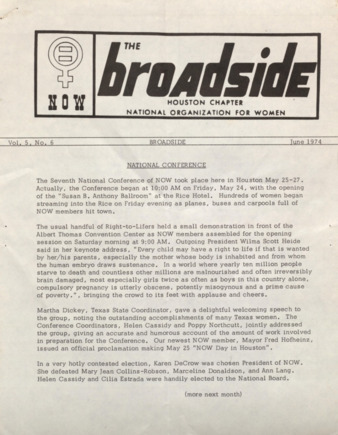 Broadside, Vol. 5, No. 6, June 1974
