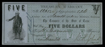 Treasury Warrant for $5 to H. Redmond for military service