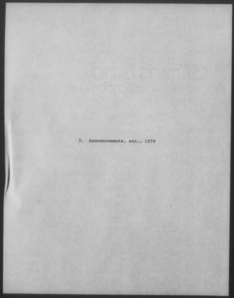 Mary Myart Malott Announcements, Clippings, Catalogues, 1979