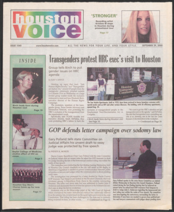 Houston Voice, No. 1040, September 29, 2000