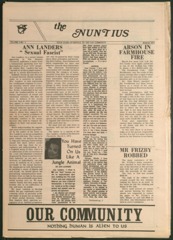 The Nuntius & Our Community, Vol. 4, No. 3, March 1973