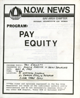 NOW News Bay Area Chapter, May 1985