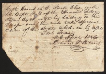 Order to Capt. Harris of the Sloop “Ohio”