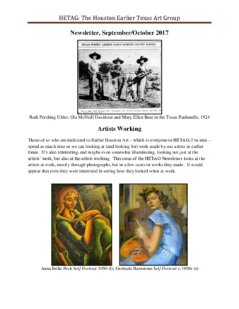 HETAG: The Houston Earlier Texas Art Group Newsletter, No. 17, September-October 2017