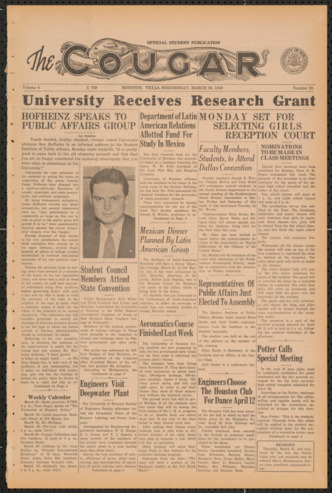 The Cougar, Vol. 6, No. 23, March 20, 1940