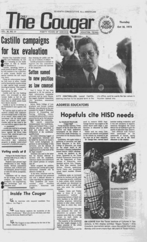 The Daily Cougar. Vol. 40, No. 27, October 18, 1973.