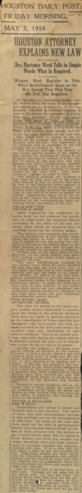 An article accompanied by a letter from Sister E.M.S to Sister Edith, regarding registration of women voters
